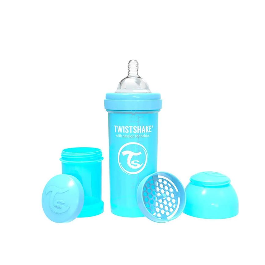 Mamadeira Twistshake Anticólica Azul 260ml - 1 unidade