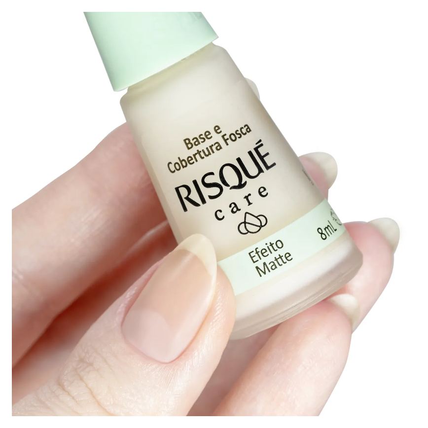 Base e Cobertura Risqué Care Fosca Efeito Matte 8ml