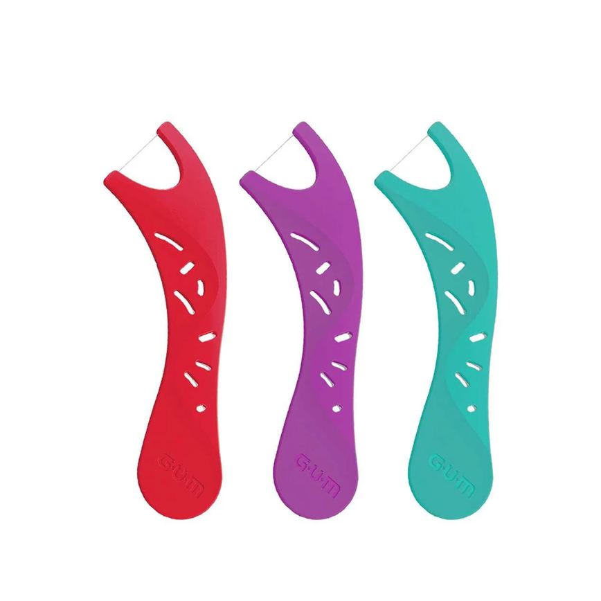 Flosser Infantil para Limpeza dos Dentes G.U.M Trolls Sabor Uva com 20 unidades