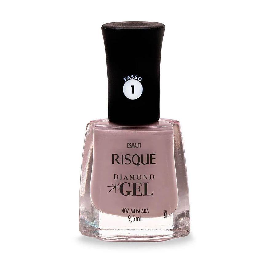 Esmalte Risqué Diamond Gel Noz Moscada Hipoalergênico com 9,5ml