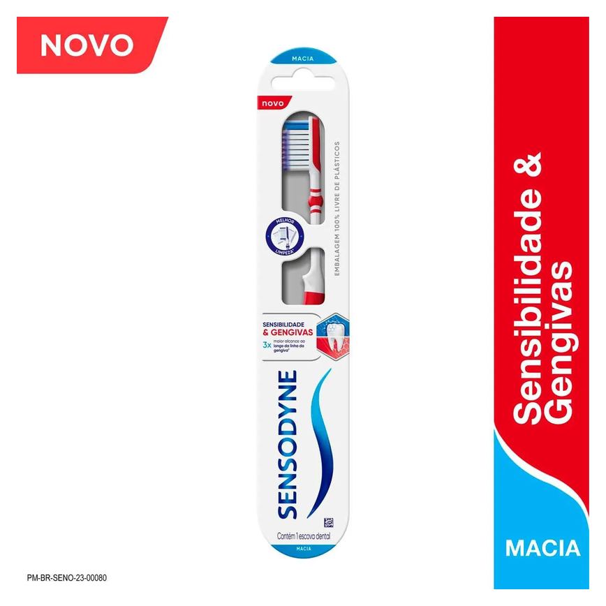 Escova de Dente Sensodyne Sensibilidade & Gengivas Macia com 1 unidade