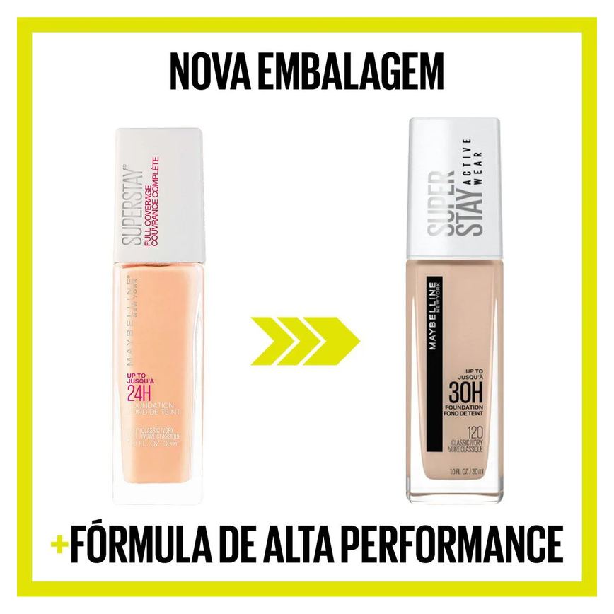 Base Longa Duração Maybelline NY SuperStay Active Wear 30h 30ml - 120 Classic Ivory
