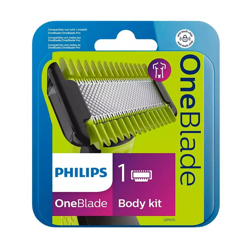 Kit Philips OneBlade Face&Body para Barbear e Aparar Pelos do Corpo com 1 unidade