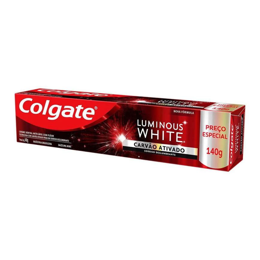 Creme Dental Colgate Luminous White Carvão Ativado 140g