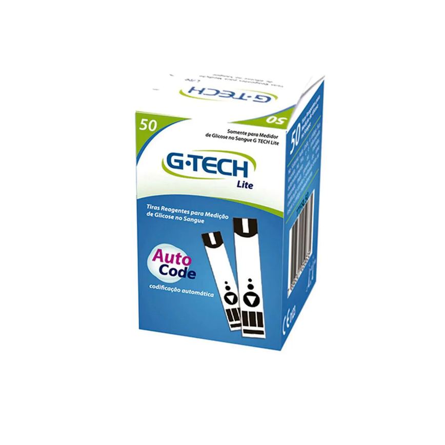 Tiras Reagentes para Medição de Glicose G-Tech Lite 50 unidades