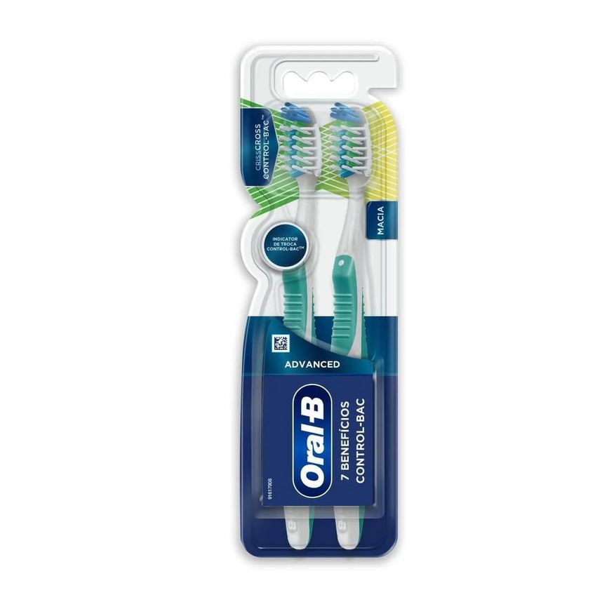Escova de Dente Oral-B 7 Benefícios Control-Bac com 2 Unidades