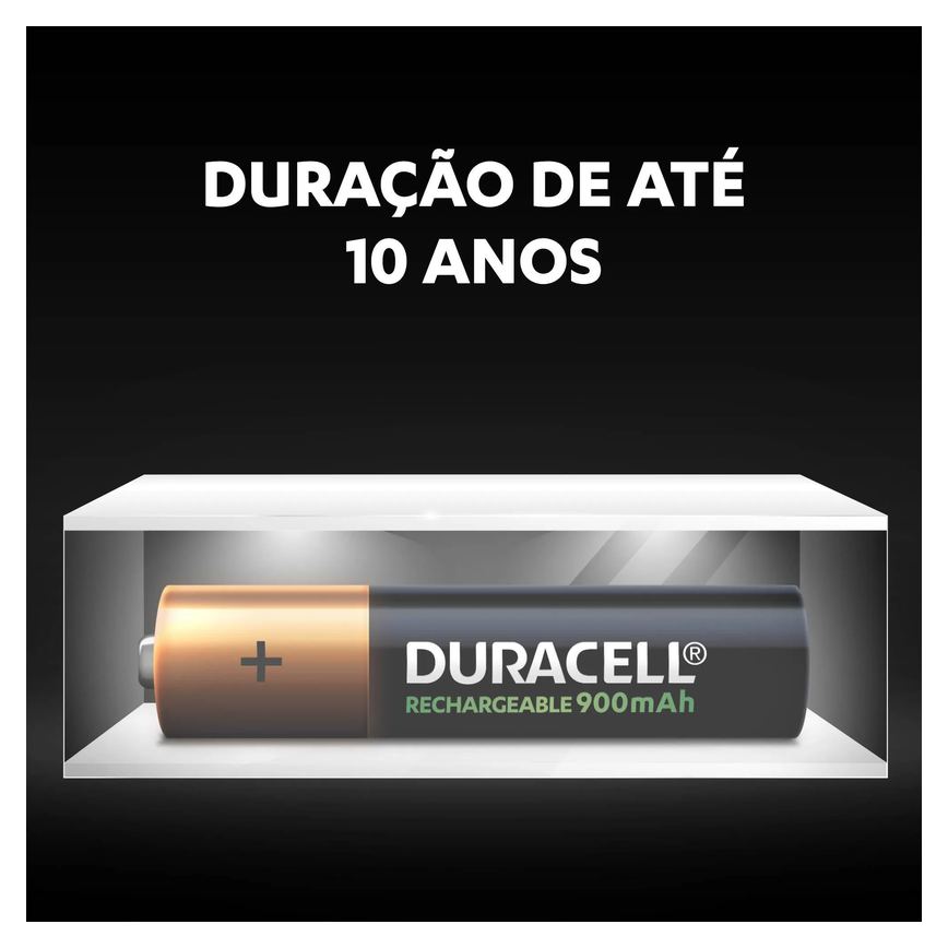 Pilha Alcalina Duracell Recarregável AAA com 4 unidades