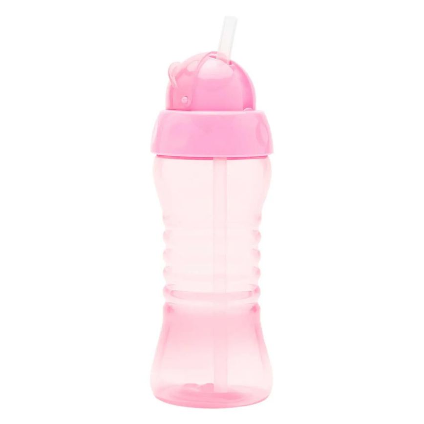 Copo Lolly Clean com Canudo Rosa de 300ml - 1 unidade