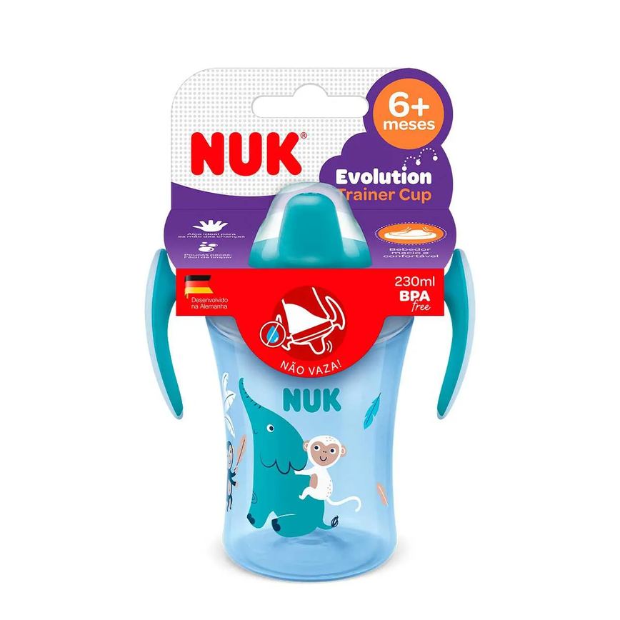 Copo Trainer NUK Evolution Bico TPE Azul 230ml - 1 unidade