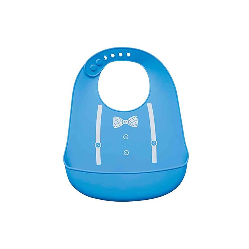 Babador de Silicone com Pega Migalhas Buba Baby Azul 1 unidade