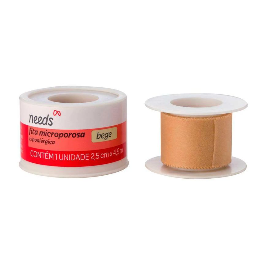 Fita Microporosa Needs Bege 2,5cm x 4,5m 1 unidade