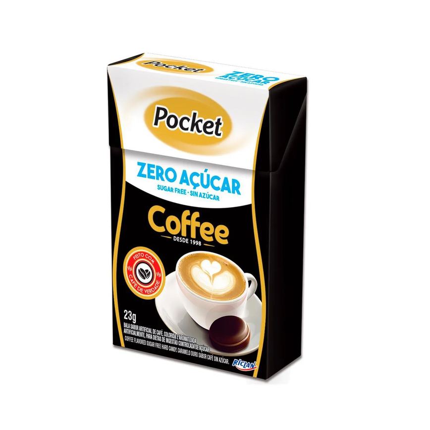 Bala Pocket Coffee Zero Açúcar com 23g