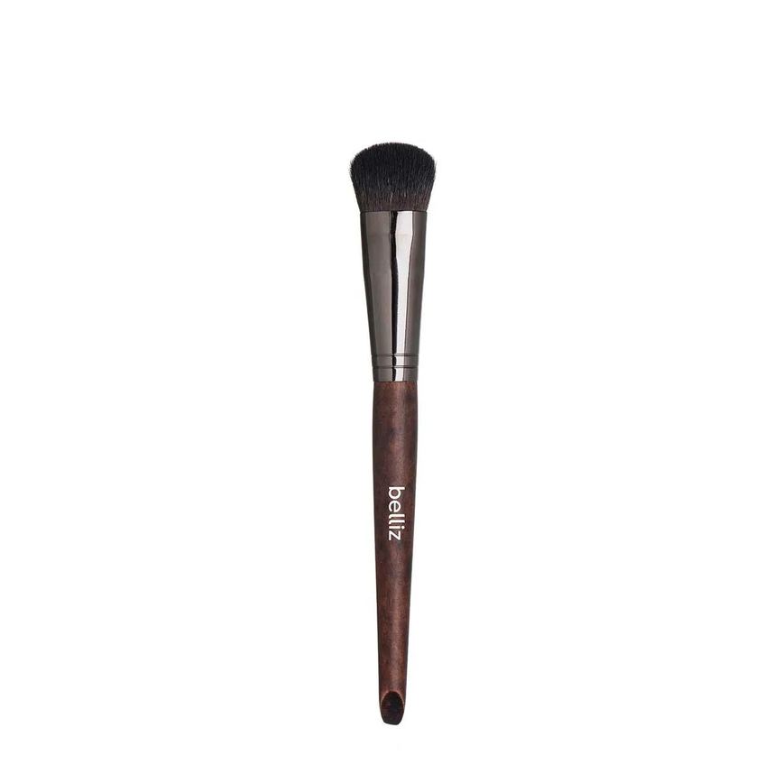 Pincel para Maquiagem Belliz Wood Iluminador e Contorno com 1 Unidade
