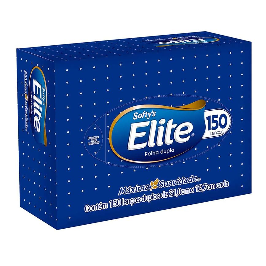 Lenço de Papel Softy's Elite com 150 Unidades