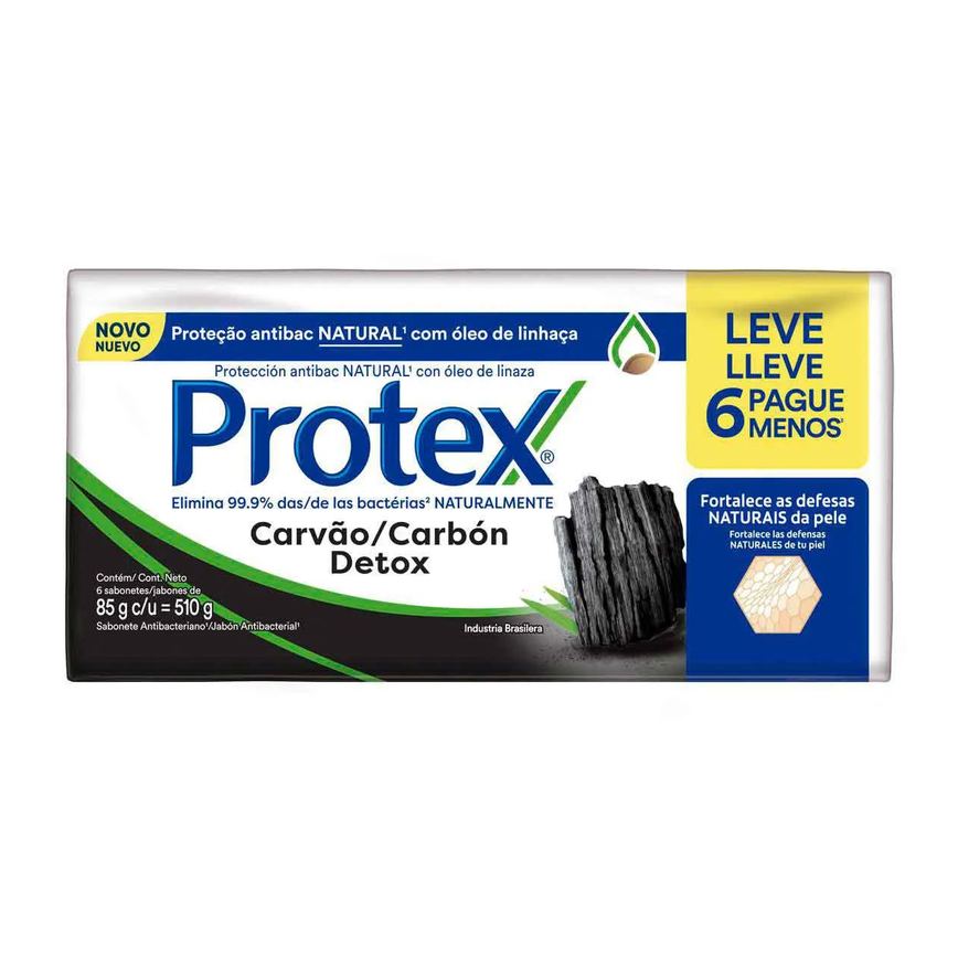 Sabonete em Barra Protex Carvão Detox 6 Unidades