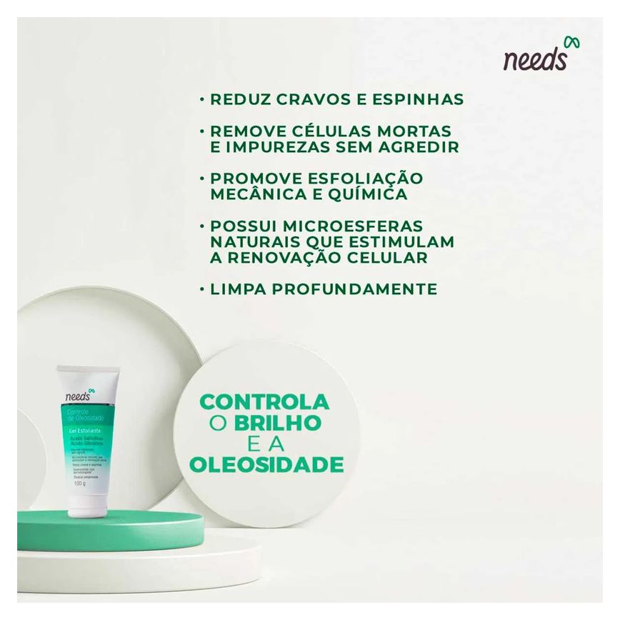 Gel Esfoliante Facial Needs Controle de Oleosidade 100g