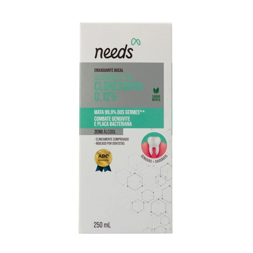 Enxaguante Bucal Needs Clorexidina 0,12% Menta Sem Álcool 250ml