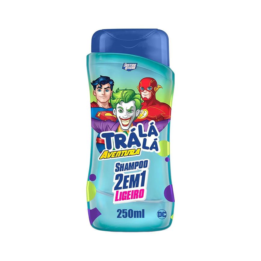 Shampoo Infantil 2 em 1 Trá Lá Lá Aventura Justice League Ligeiro 250ml