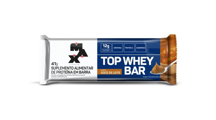 Barra de Proteína Top Whey Bar Max Titanium Doce de Leite 41g