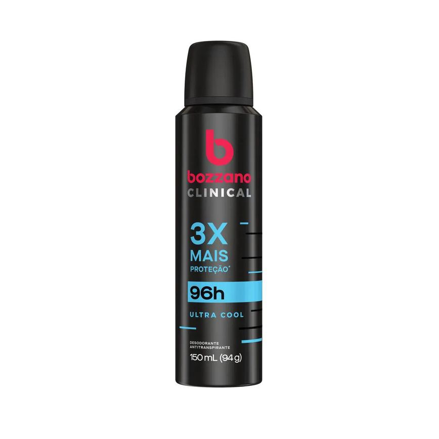 Desodorante Antitranspirante Aerosol Bozzano Clinical Ultra Cool Masculino 96h 150ml