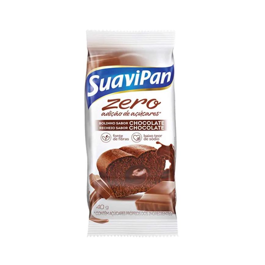 Bolinho Zero Açúcar SuaviPan Chocolate com Recheio de Chocolate 40g