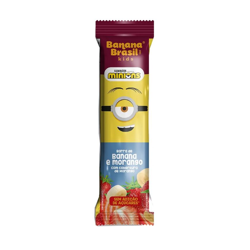 Barra de Frutas Banana Brasil Kids Minions Banana e Morango 22g