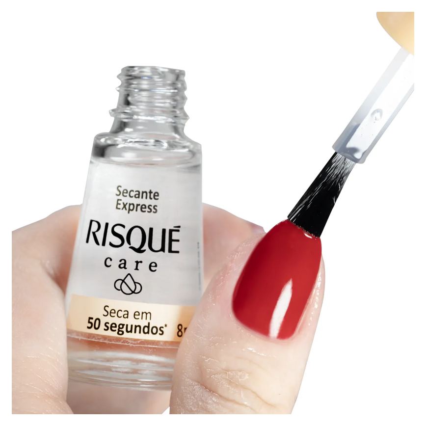 Kit Risqué Care Secante Express 8ml + Removedor de Esmalte Risqué Care 7 em 1 100ml