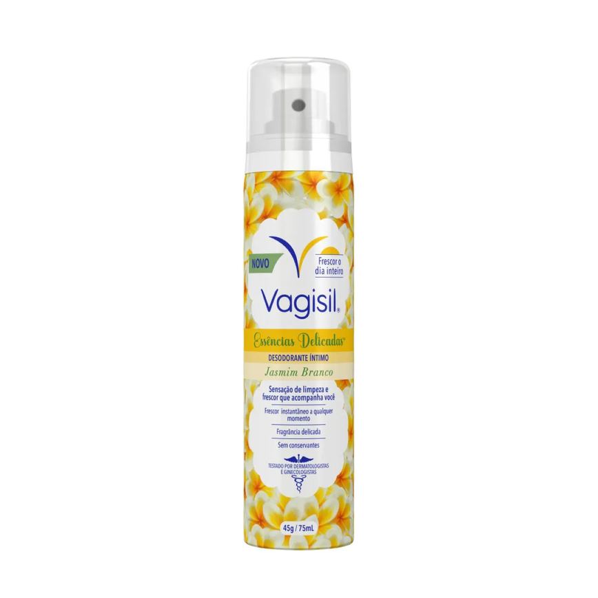 Desodorante Íntimo Vagisil Essências Delicadas Jasmim Branco 75ml
