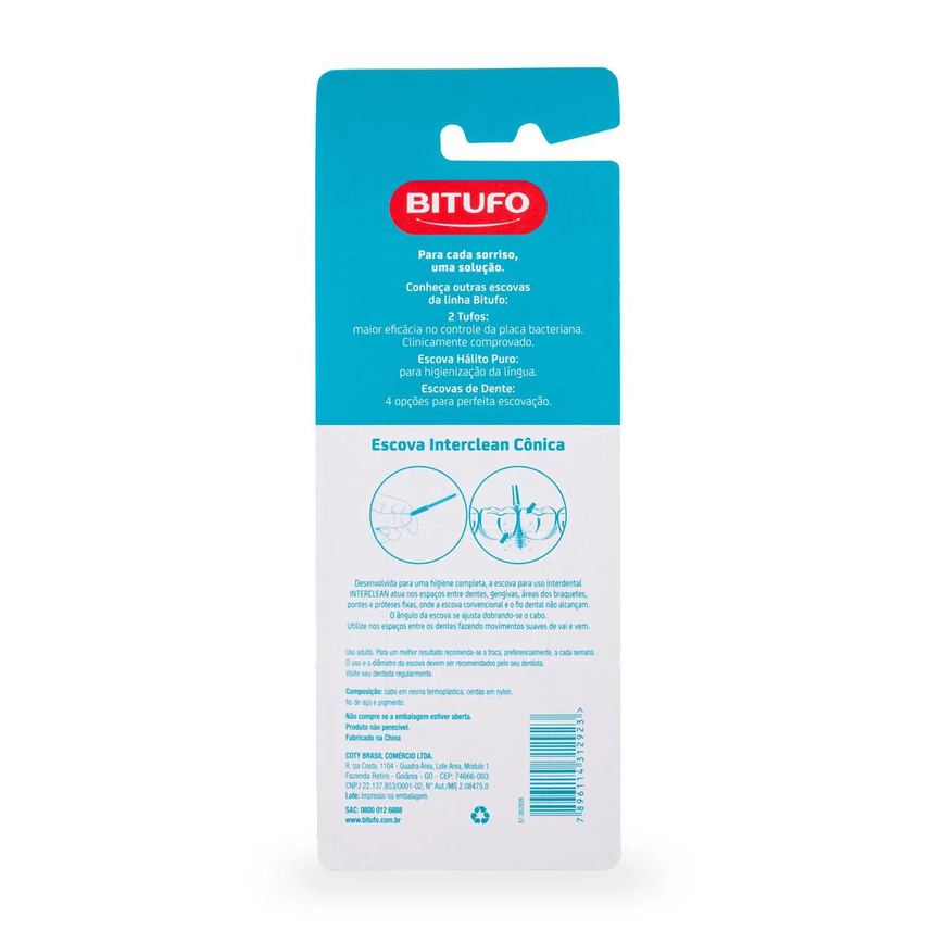 Escova Interdental Bitufo Interclean Cônica 6 unidades