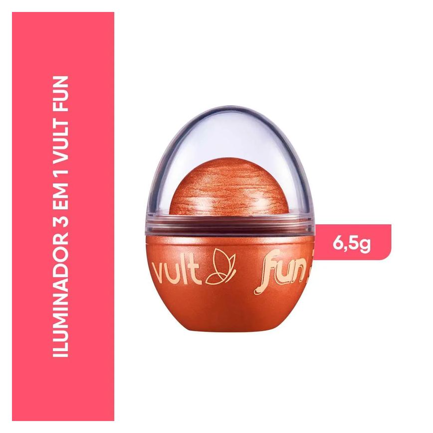 Iluminador Vult Fun 3 em 1 6,5g - Dourado Radiante