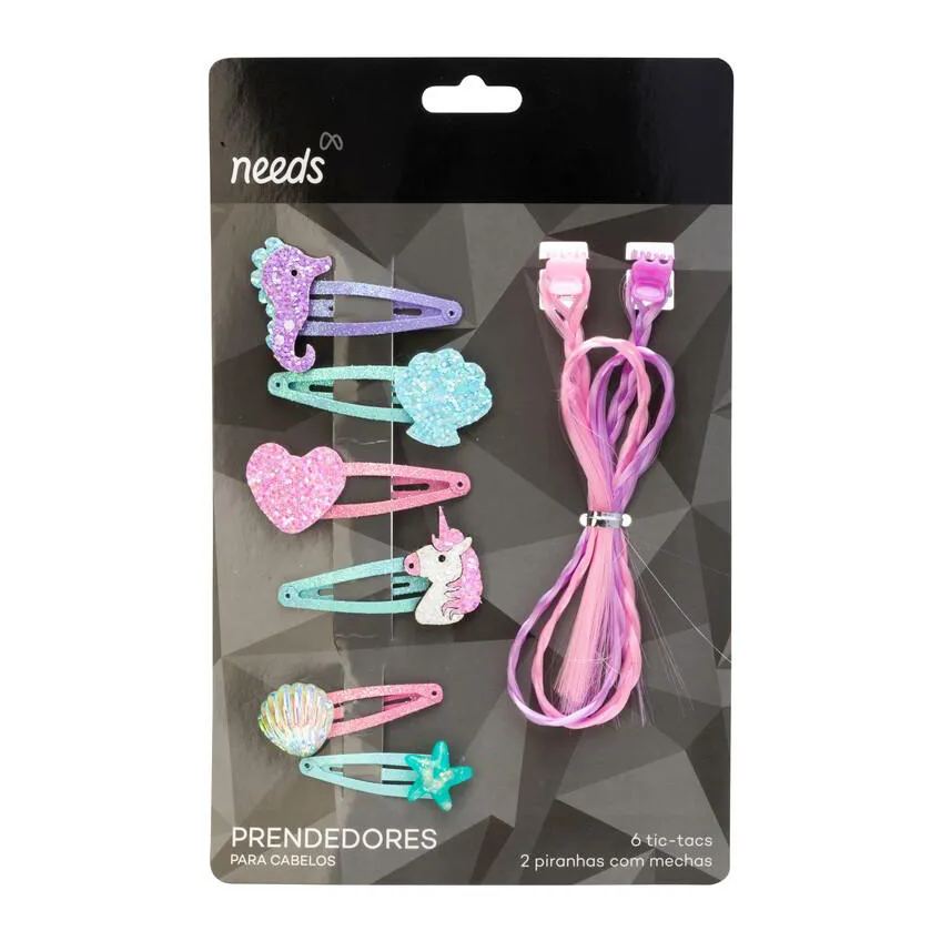 Presilha de Cabelo Infantil Needs 6 Tic-Tacs + 2 Mechas