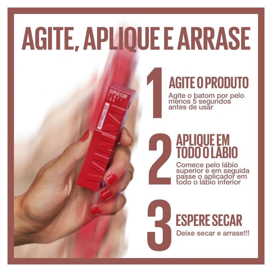 Batom Líquido Maybelline Superstay Vinyl Ink Efeito Espelhado 4,2ml - Punchy