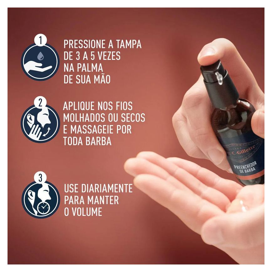 Sérum Preenchedor de Barba King C. Gillette 50ml