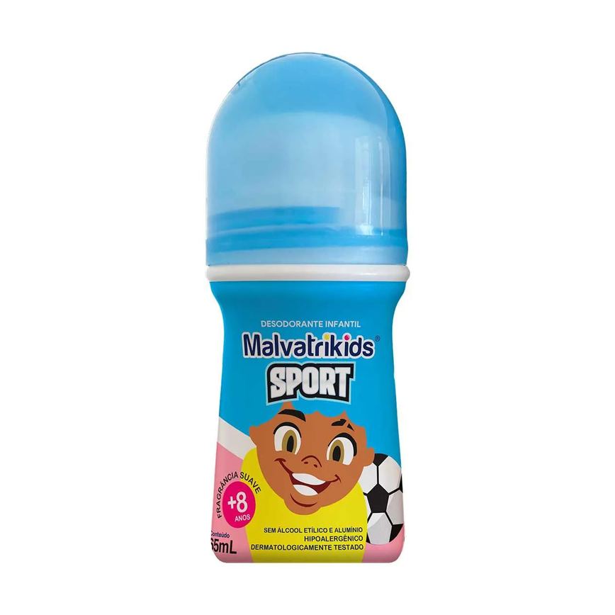 Desodorante Sem Alumínio Roll-On Malvatrikids Sport Infantil Sem Álcool 65ml