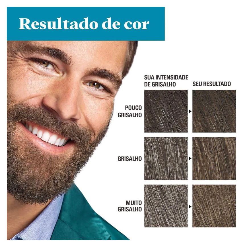 Tonalizante Grecin 5 Just For Men Color Gel Barba e Bigode - Castanho