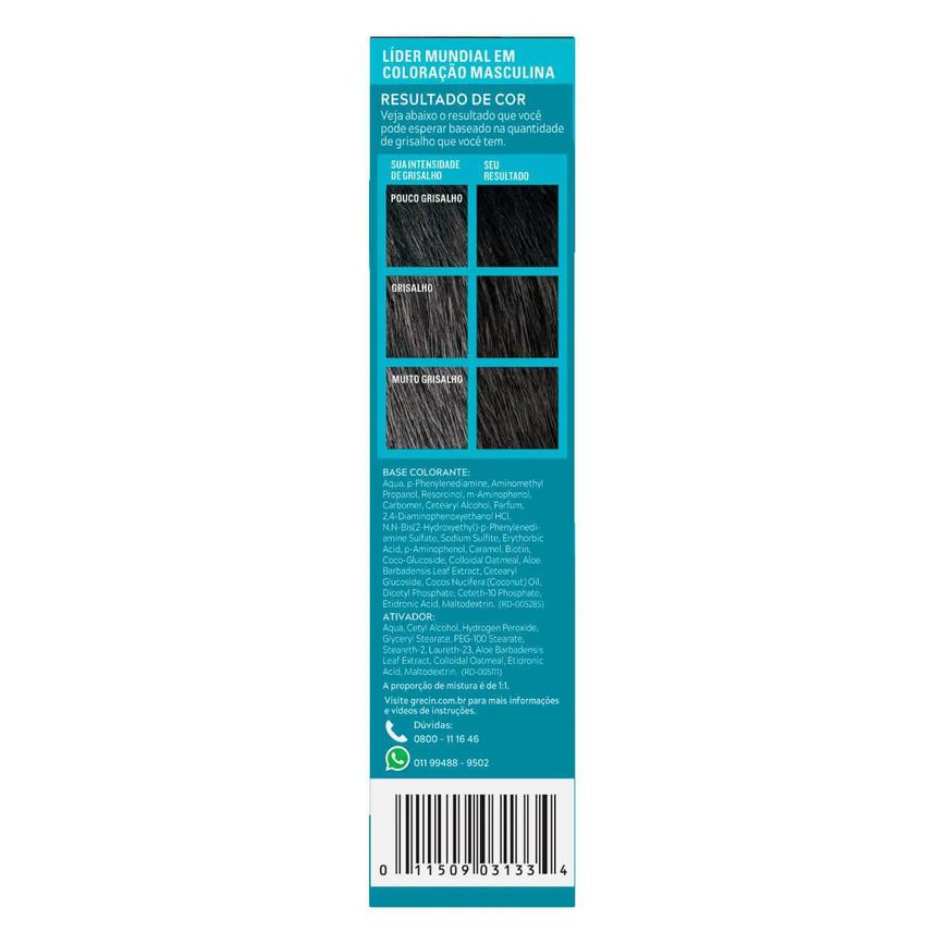 Tonalizante Grecin 5 Just For Men Color Gel Barba e Bigode - Preto