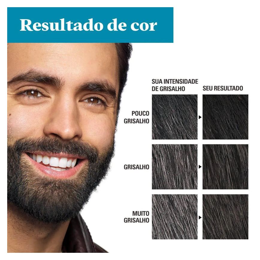 Tonalizante Grecin 5 Just For Men Color Gel Barba e Bigode - Preto