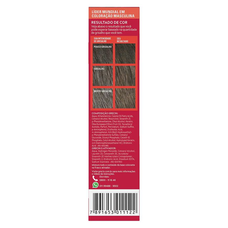 Shampoo Tonalizante Color Just For Men Grecin 5 - H-35 Castanho