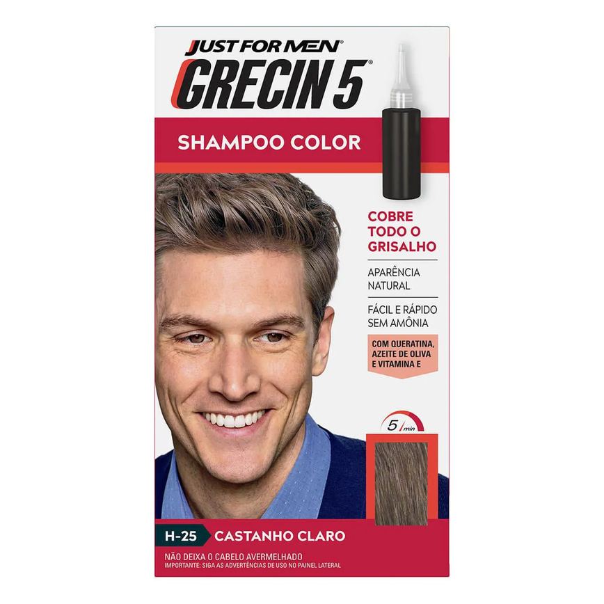 Tonalizante para Cabelos Grecin 5 Preto 60ml - Kit C / 3un