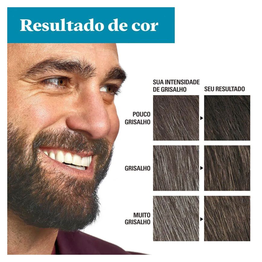 Tonalizante Grecin 5 Just For Men Color Gel Barba e Bigode - Castanho Escuro