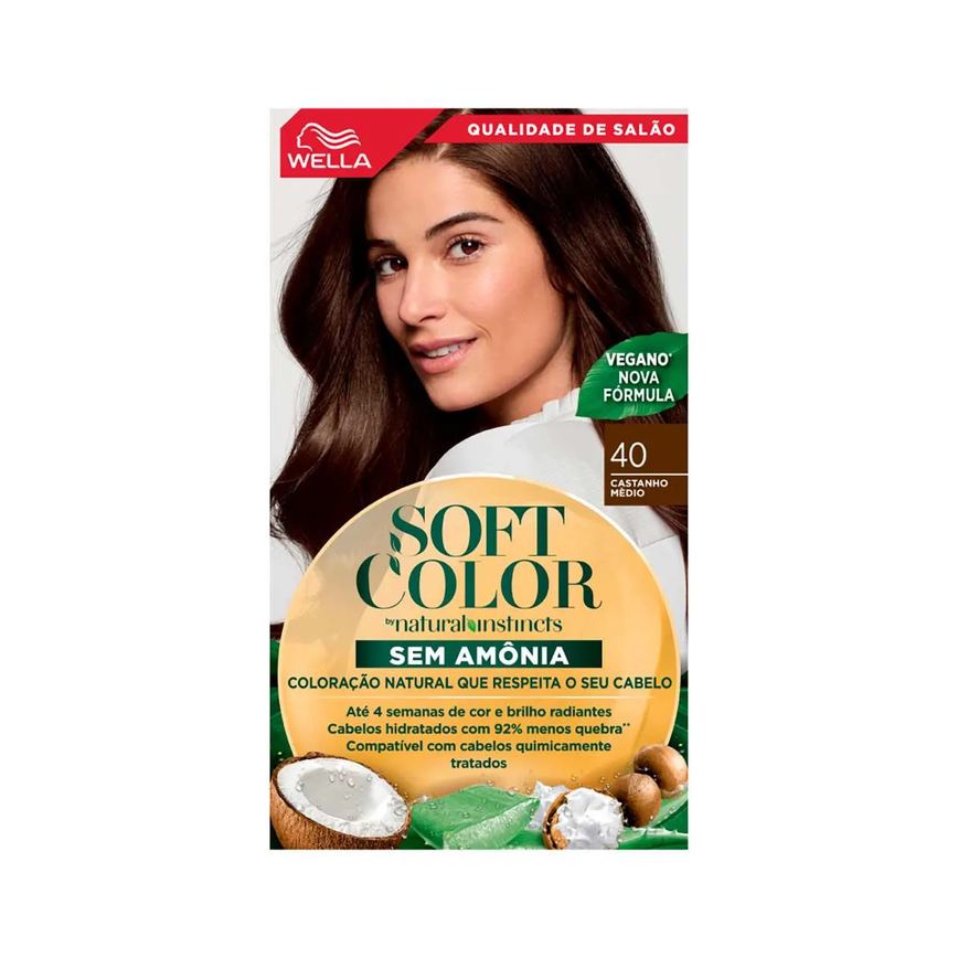 Tinta de Cabelo Semi-Permanente Soft Color - 40 Castanho Médio