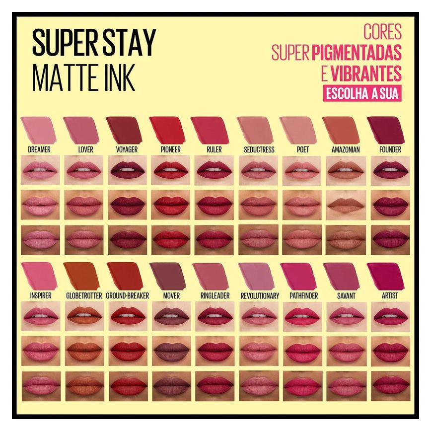 Batom Líquido Longa Duração Maybelline SuperStay Matte Ink5ml - 20 Pioneer