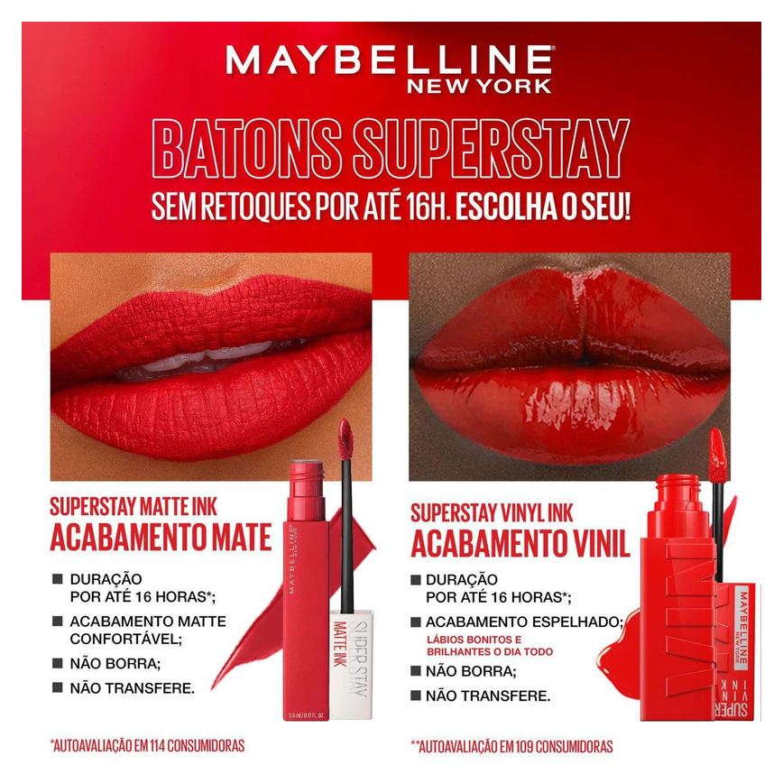 Batom Líquido Longa Duração Maybelline SuperStay Matte Ink 5ml - 50 Voyager