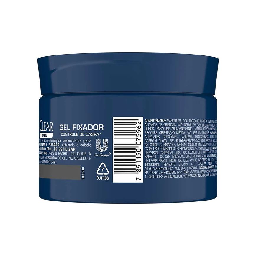 Gel Fixador Capilar Clear Men Controle de Caspa com 300g