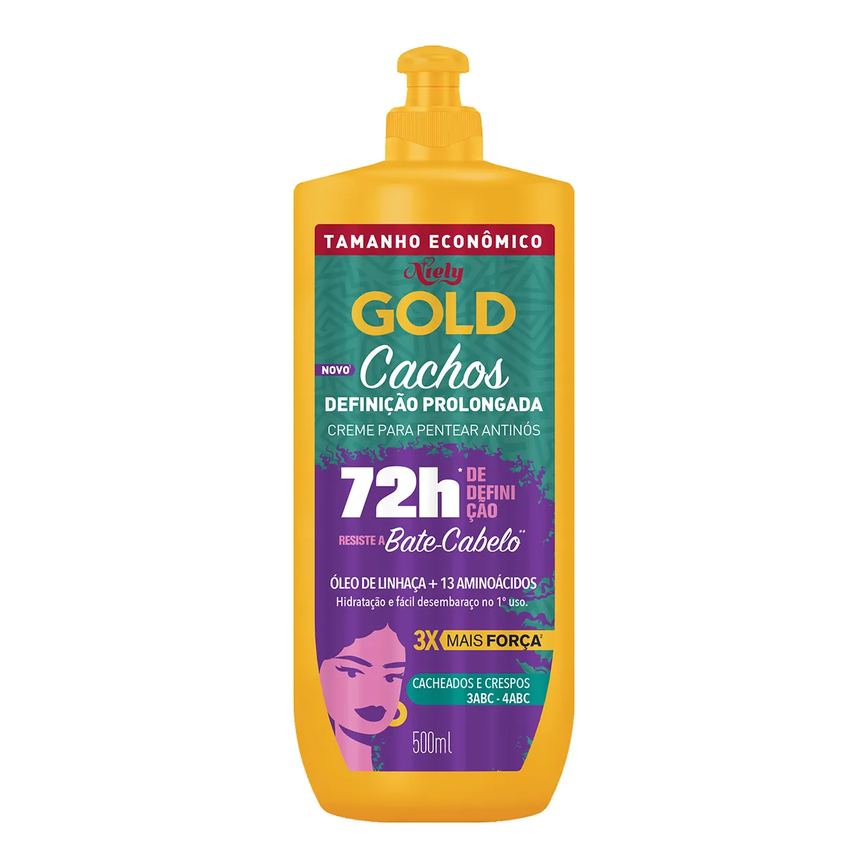 Creme para Pentear Cabelo Cacheado Niely Gold Cachos 500ml