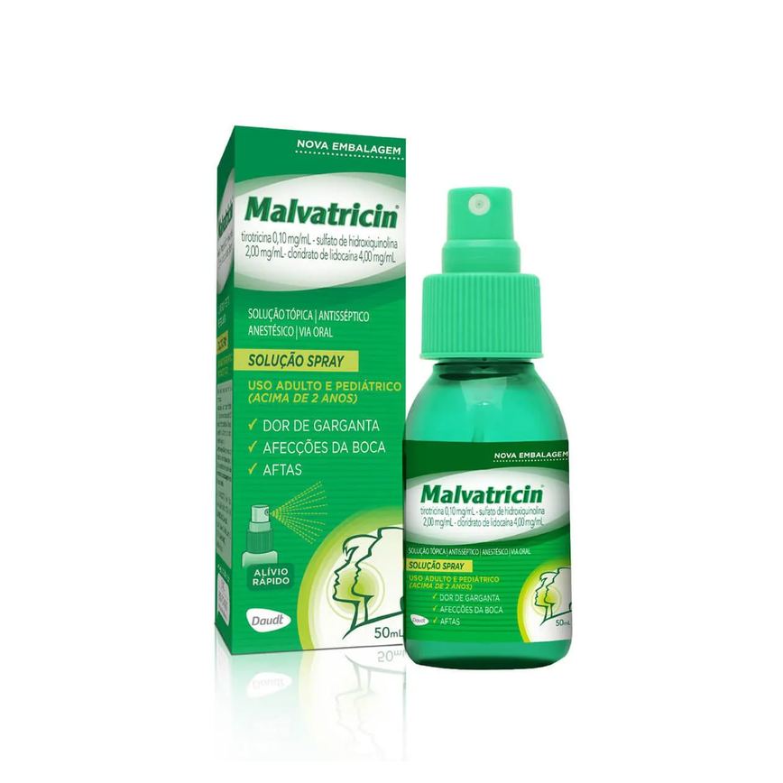 Spray Antisséptico Bucal Malvatricin 50ml