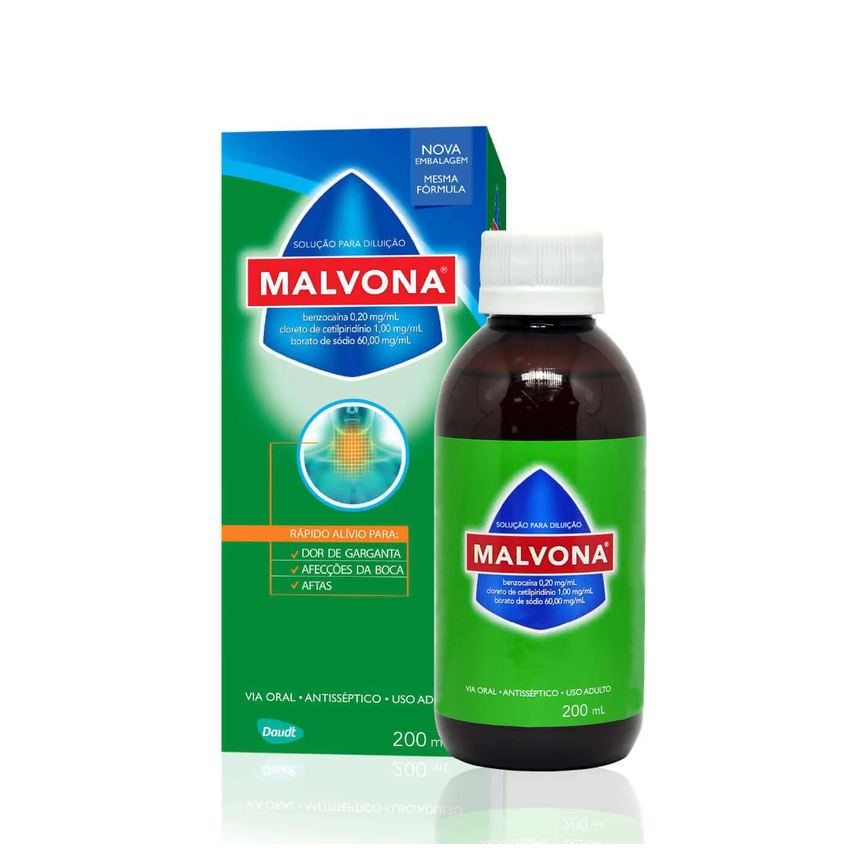 Solução Antisséptica Bucal Malvona com 200ml