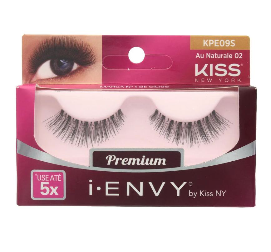 Cílios Postiços Kiss NY I-Envy Au Naturale 02 com 1 par