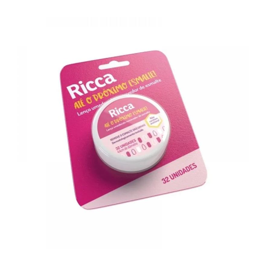Lenços Removedores de Esmalte Ricca - 32 unidades