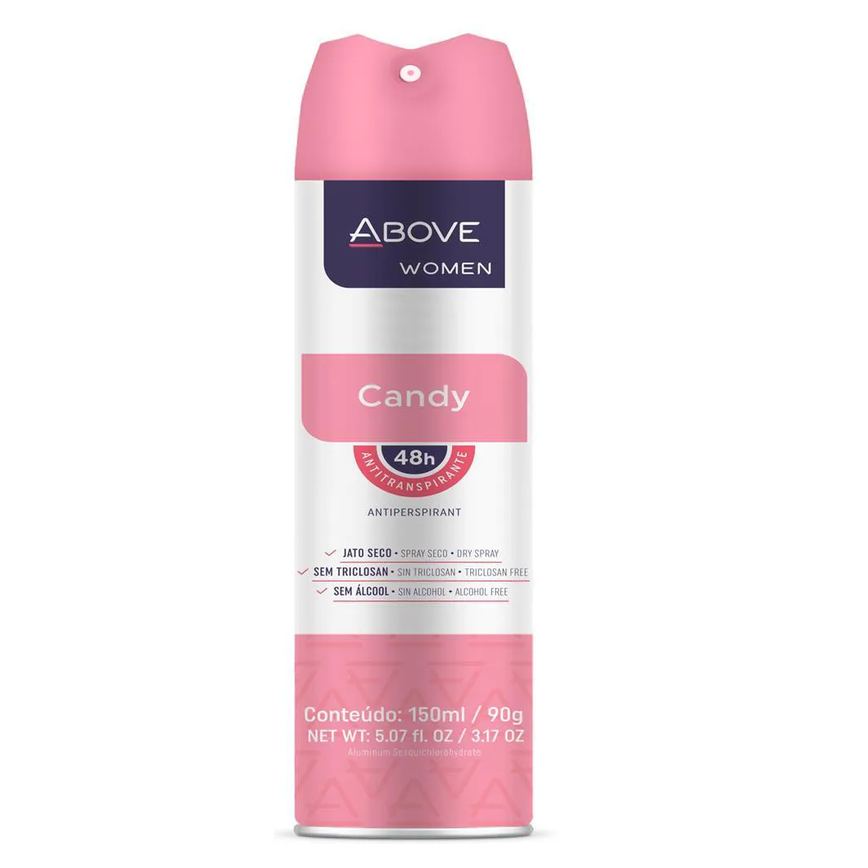 Desodorante Antitranspirante Aerosol Above Candy Feminino 48h 150ml